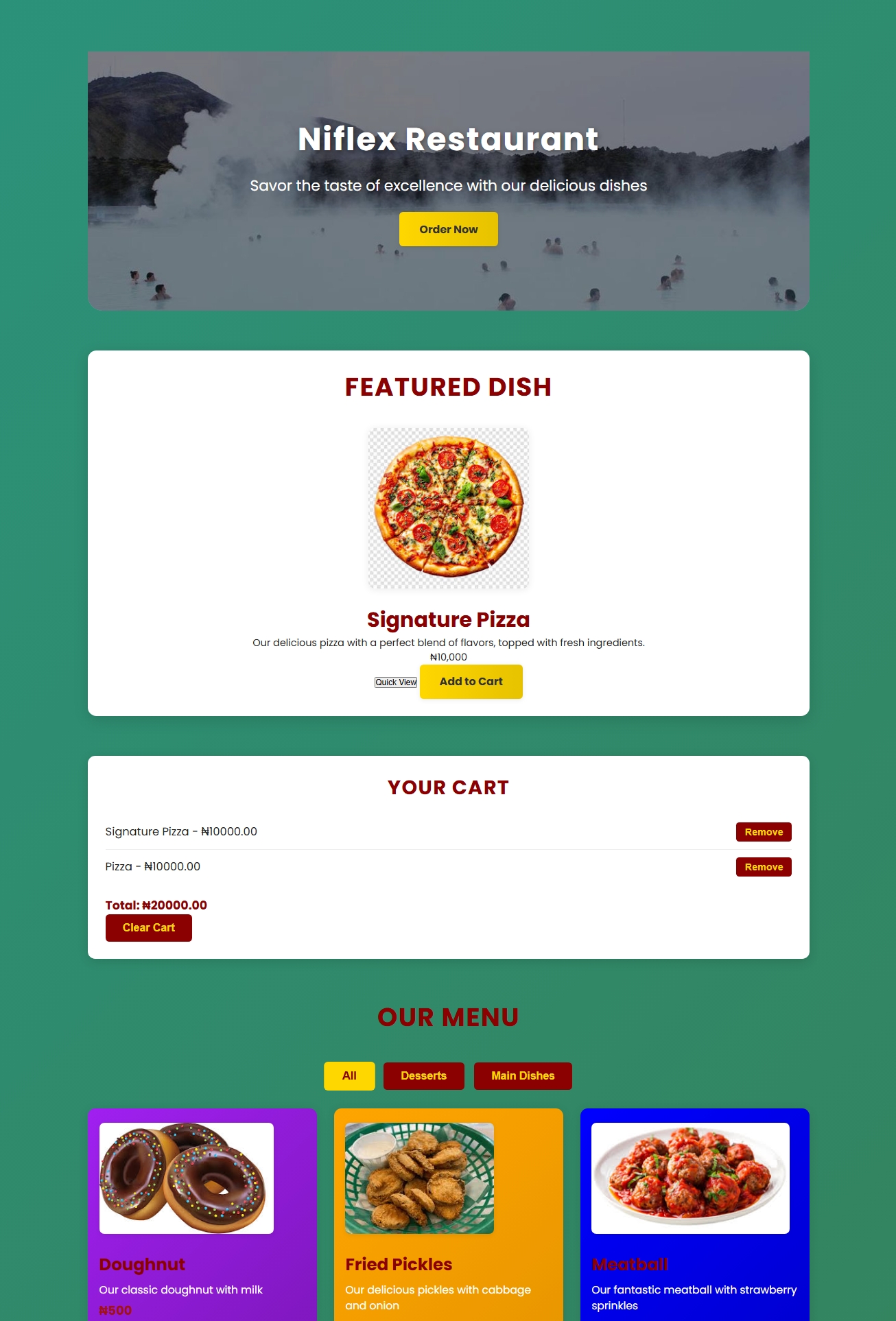 Restaurant Web App Project